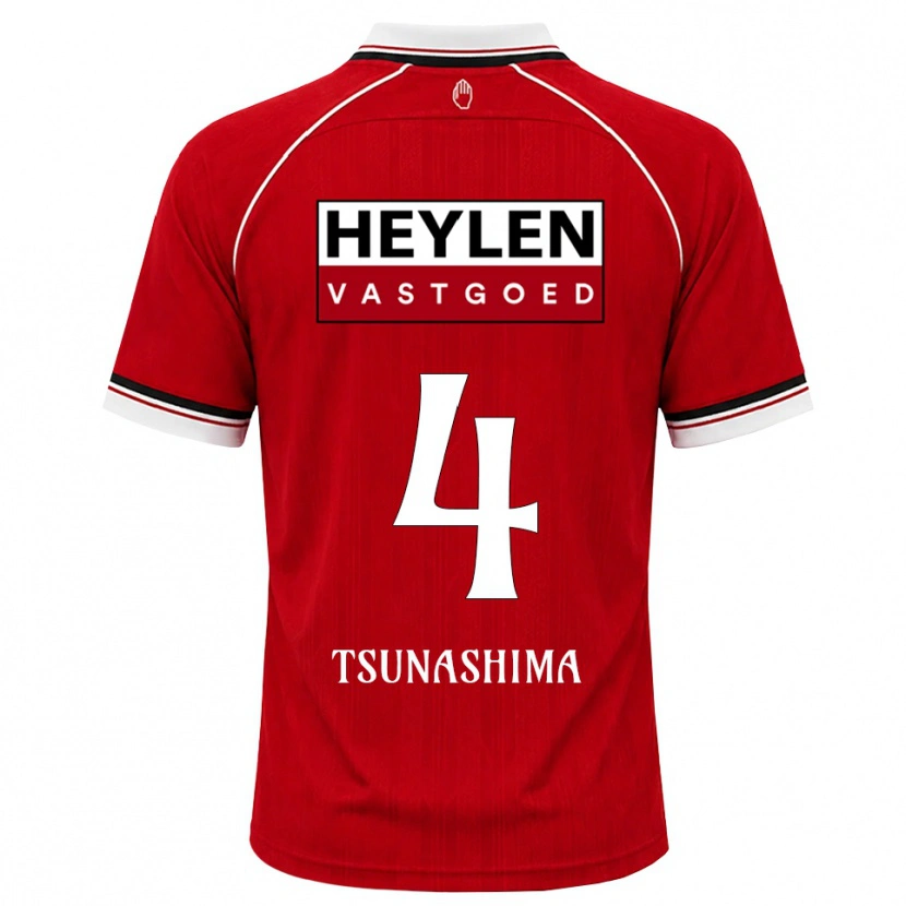 Danxen Heren Yuto Tsunashima #4 Rood Wit Zwart Thuisshirt Thuistenue 2026/27 T-Shirt België