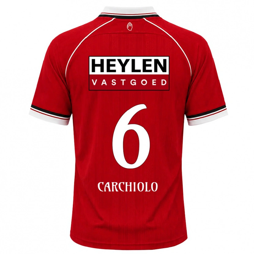 Danxen Heren Ilano Carchiolo #6 Rood Wit Zwart Thuisshirt Thuistenue 2026/27 T-Shirt België