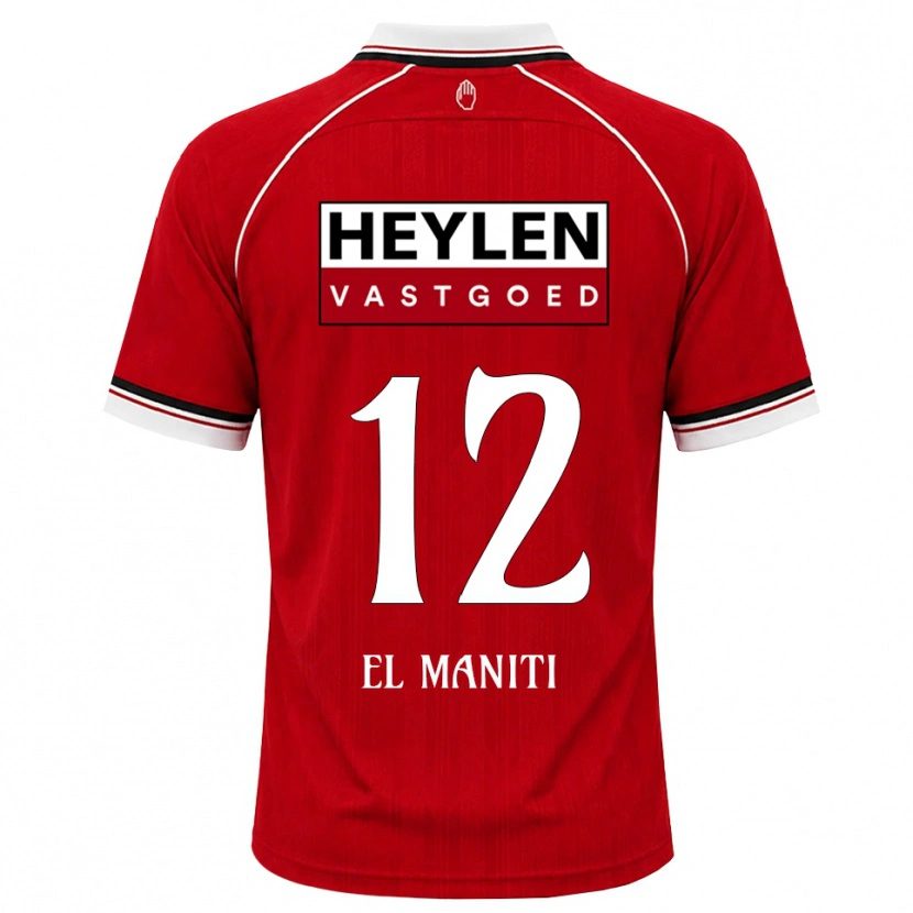 Danxen Heren Naoufal El Maniti #12 Rood Wit Zwart Thuisshirt Thuistenue 2026/27 T-Shirt België