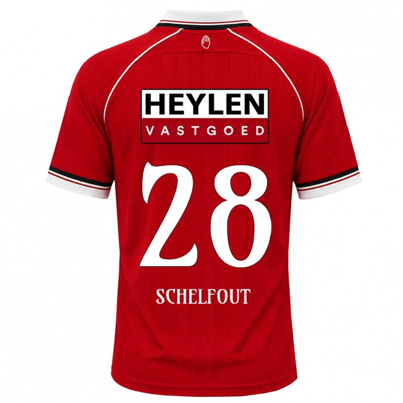 Danxen Heren Luca Schelfhout #28 Rood Wit Zwart Thuisshirt Thuistenue 2026/27 T-Shirt België