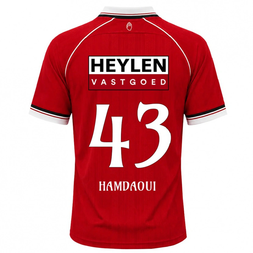 Danxen Heren Youssef Hamdaoui #43 Rood Wit Zwart Thuisshirt Thuistenue 2026/27 T-Shirt België