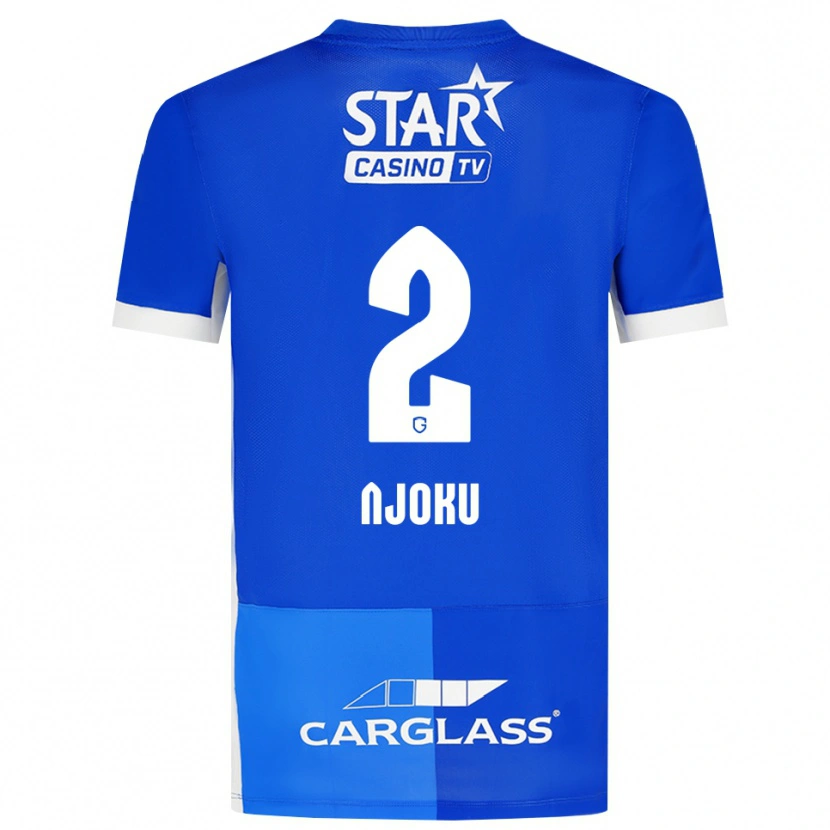 Danxen Heren Junior Njoku #2 Mediumblauw Koninklijkblauw Wit Thuisshirt Thuistenue 2026/27 T-Shirt België