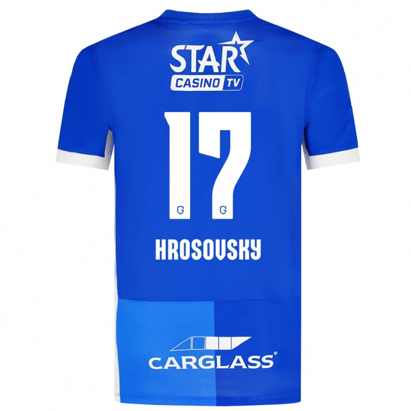 Danxen Heren Patrik Hrosovsky #17 Mediumblauw Koninklijkblauw Wit Thuisshirt Thuistenue 2026/27 T-Shirt België
