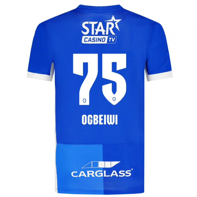 Danxen Heren Precious Ogbeiwi #75 Mediumblauw Koninklijkblauw Wit Thuisshirt Thuistenue 2026/27 T-Shirt België