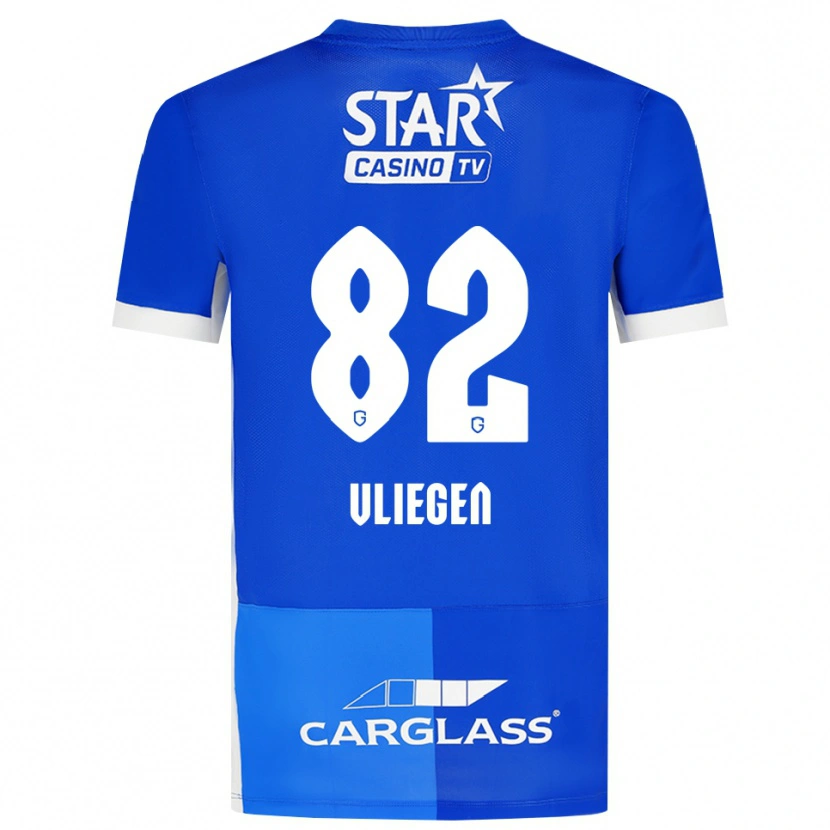 Danxen Heren Olivier Vliegen #82 Mediumblauw Koninklijkblauw Wit Thuisshirt Thuistenue 2026/27 T-Shirt België
