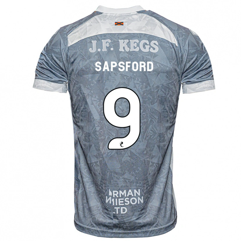 Danxen Heren Zachary Sapsford #9 Lichtleigrijs Uitshirt Uittenue 2026/27 T-Shirt België