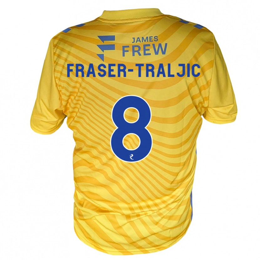 Danxen Heren Kali Fraser-Traljic #8 Koningsblauw Geel Uitshirt Uittenue 2026/27 T-Shirt België