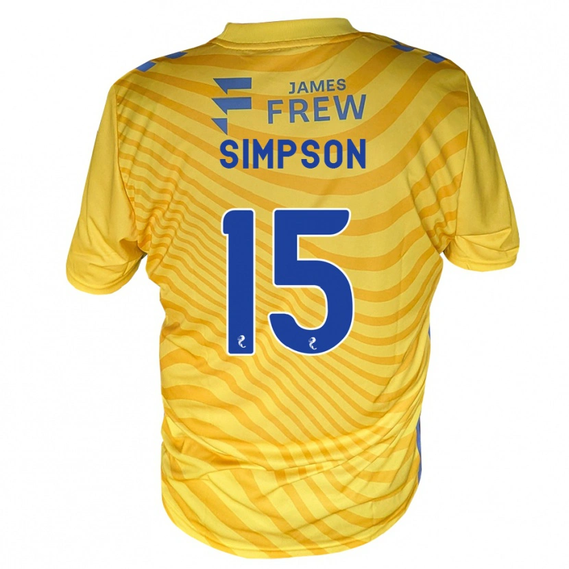 Danxen Heren Noah Simpson #15 Koningsblauw Geel Uitshirt Uittenue 2026/27 T-Shirt België