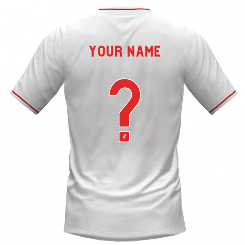 Danxen Heren Uw Naam #0 Wit Rood Uitshirt Uittenue 2026/27 T-Shirt België