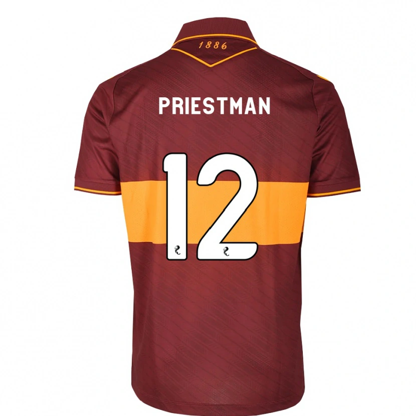 Danxen Heren Oscar Priestman #12 Oranje Kastanjebruin Uitshirt Uittenue 2026/27 T-Shirt België