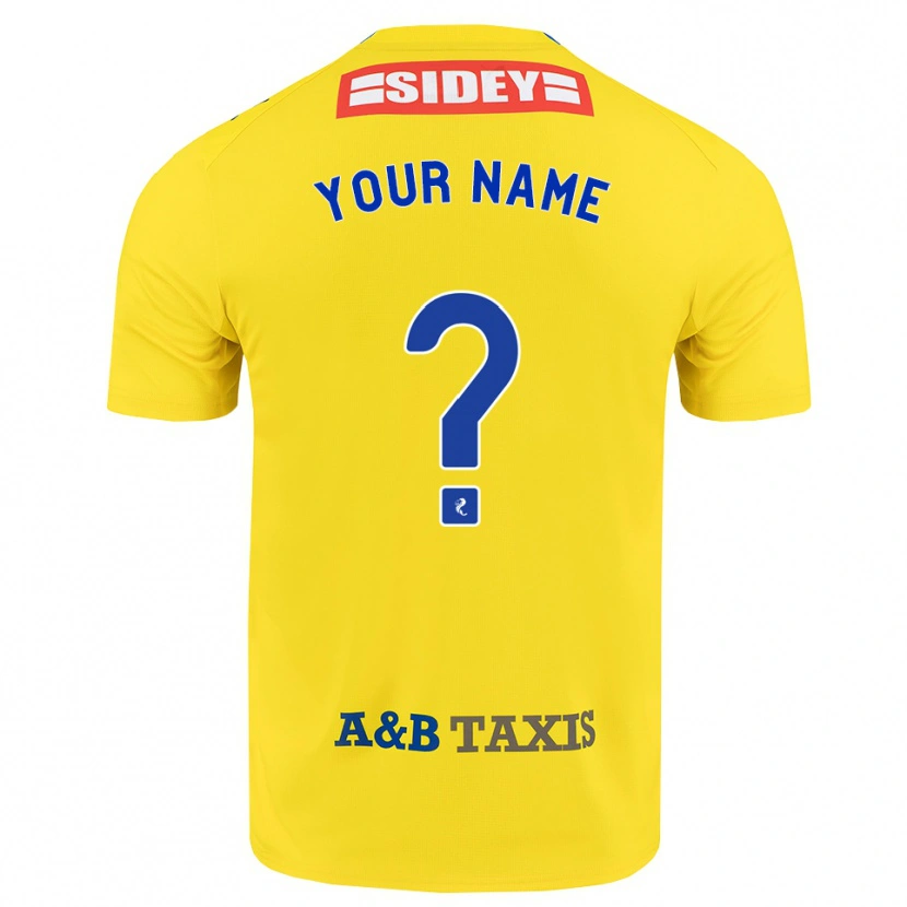 Danxen Heren Uw Naam #0 Geel Blauw Zwart Uitshirt Uittenue 2026/27 T-Shirt België