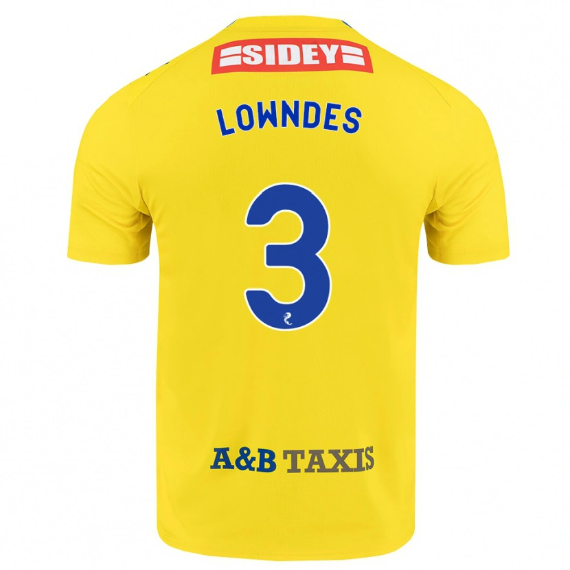 Danxen Heren Thomas Lowndes #3 Geel Blauw Zwart Uitshirt Uittenue 2026/27 T-Shirt België