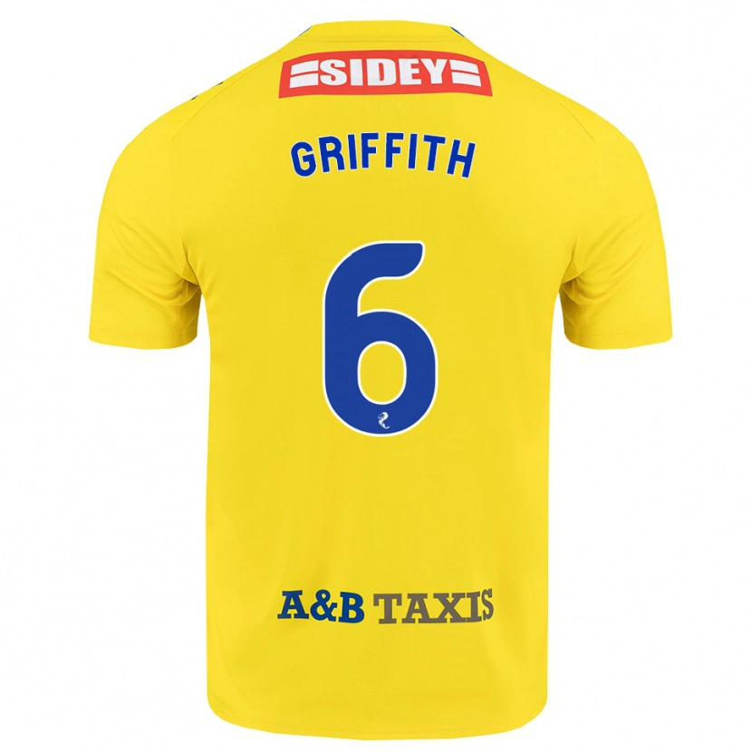 Danxen Heren Víctor Griffith #6 Geel Blauw Zwart Uitshirt Uittenue 2026/27 T-Shirt België