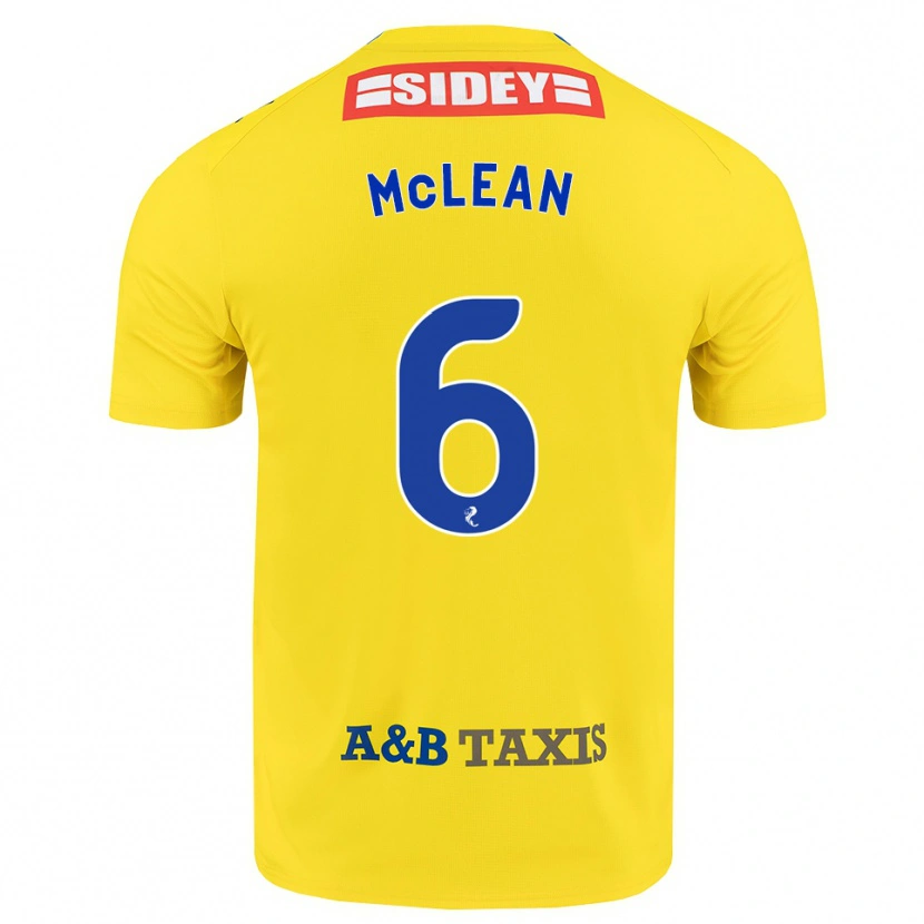 Danxen Heren Elvie Mclean #6 Geel Blauw Zwart Uitshirt Uittenue 2026/27 T-Shirt België