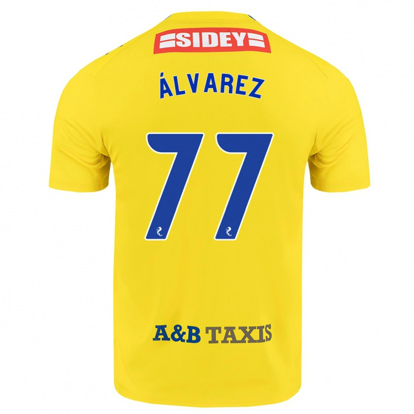 Danxen Heren Unax Álvarez #77 Geel Blauw Zwart Uitshirt Uittenue 2026/27 T-Shirt België