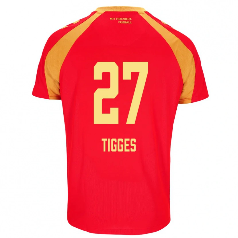 Danxen Heren Steffen Tigges #27 Rood Oranje Zwart Uitshirt Uittenue 2026/27 T-Shirt België