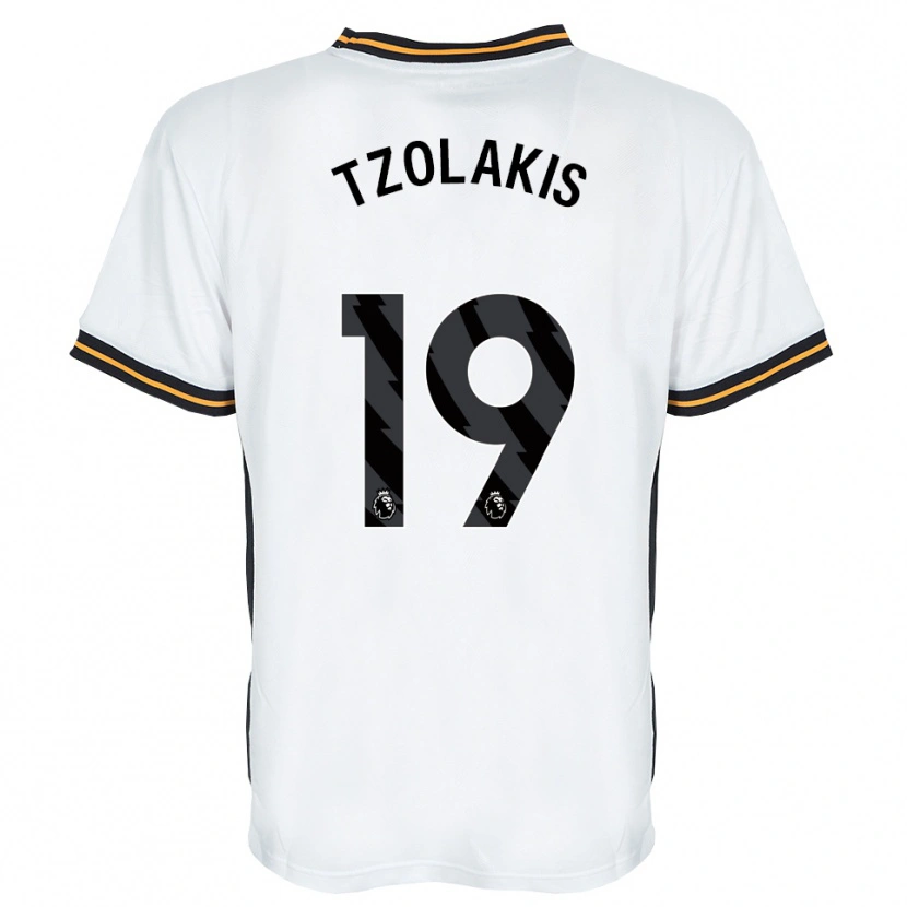 Danxen Heren Konstantinos Tzolakis #19 Wit Oranje Zwart Uitshirt Uittenue 2026/27 T-Shirt België