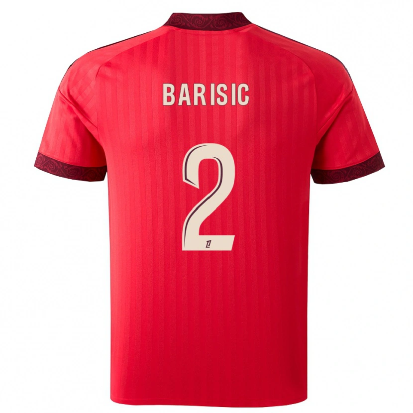 Danxen Heren Teo Barisic #2 Burgundy Rood Wit Uitshirt Uittenue 2026/27 T-Shirt België