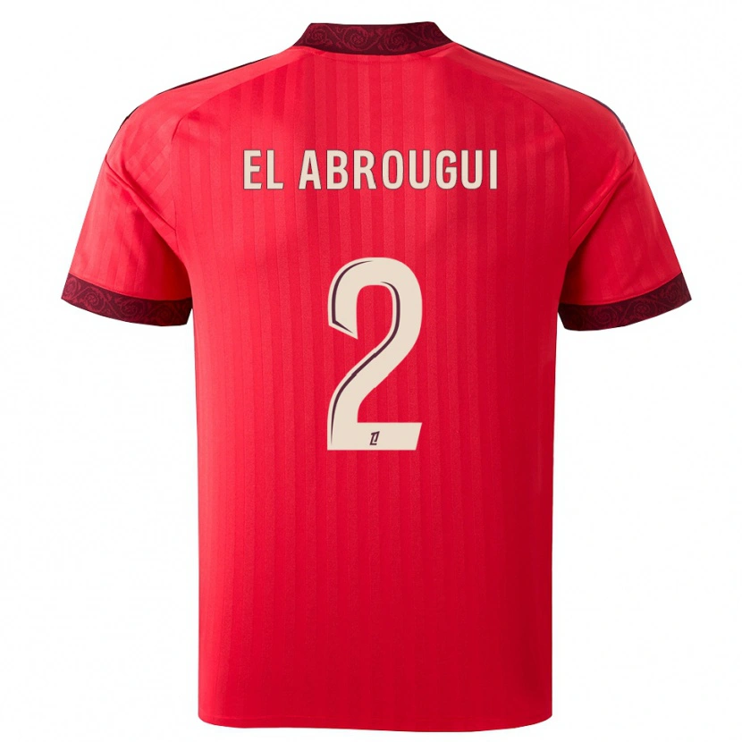 Danxen Heren Wassim El Abrougui #2 Burgundy Rood Wit Uitshirt Uittenue 2026/27 T-Shirt België