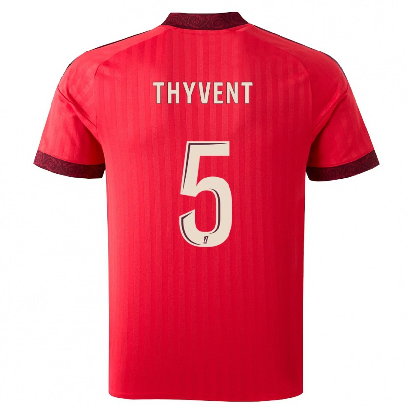Danxen Heren Estéban Thyvent #5 Burgundy Rood Wit Uitshirt Uittenue 2026/27 T-Shirt België