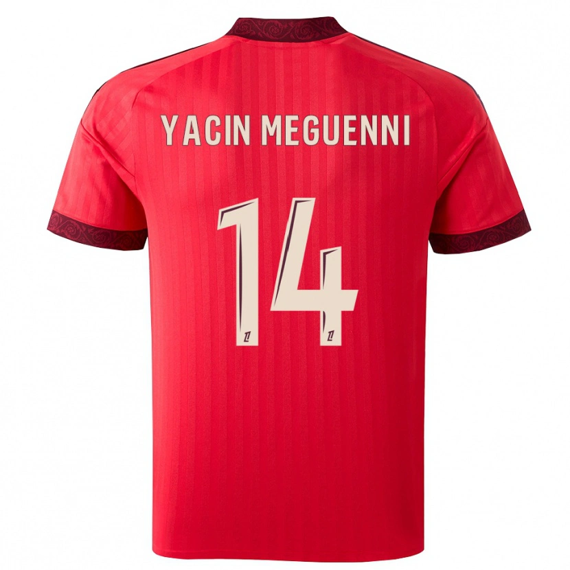 Danxen Heren Mohamed Yacin Meguenni #14 Burgundy Rood Wit Uitshirt Uittenue 2026/27 T-Shirt België
