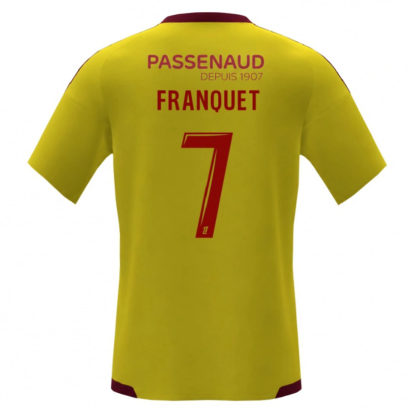 Danxen Heren Tayson Franquet #7 Geel Rood Groen Uitshirt Uittenue 2026/27 T-Shirt België