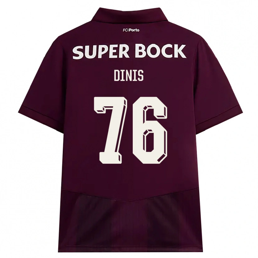 Danxen Heren Dinis Andrade Rodrigues #76 Bordeauxrood Wit Uitshirt Uittenue 2026/27 T-Shirt België
