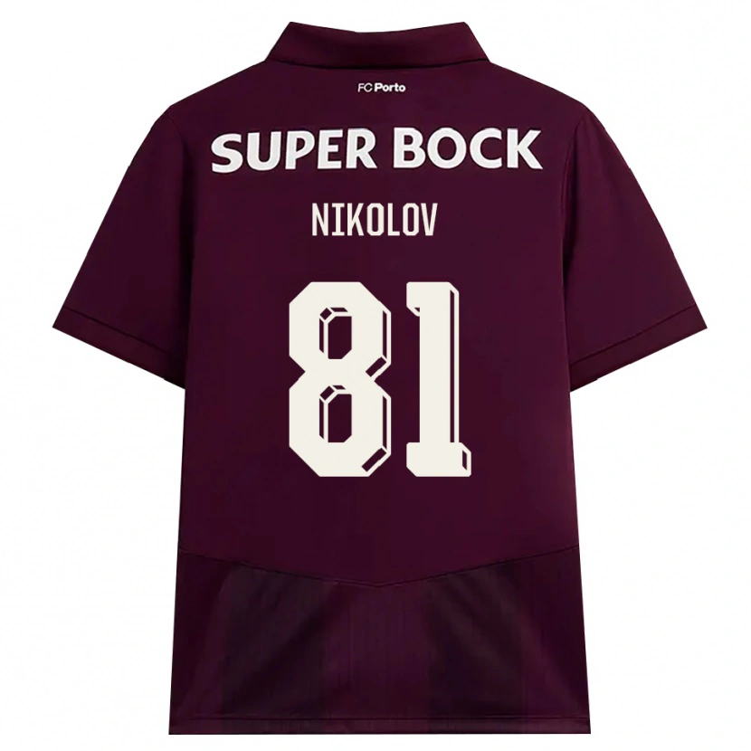 Danxen Heren Antoni Nikolov #81 Bordeauxrood Wit Uitshirt Uittenue 2026/27 T-Shirt België
