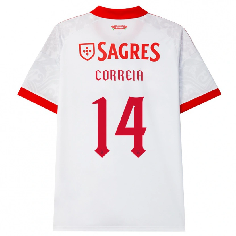 Danxen Heren Rúben Correia #14 Wit Rood Geel Uitshirt Uittenue 2026/27 T-Shirt België