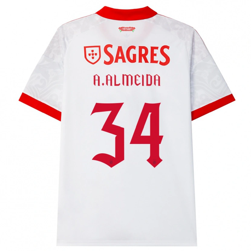 Danxen Heren Andre Almeida #34 Wit Rood Geel Uitshirt Uittenue 2026/27 T-Shirt België
