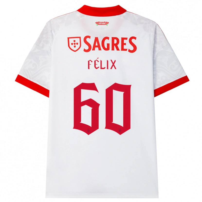 Danxen Heren Nuno Félix #60 Wit Rood Geel Uitshirt Uittenue 2026/27 T-Shirt België