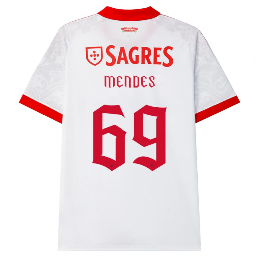 Danxen Heren Vladimir Mendes #69 Wit Rood Geel Uitshirt Uittenue 2026/27 T-Shirt België