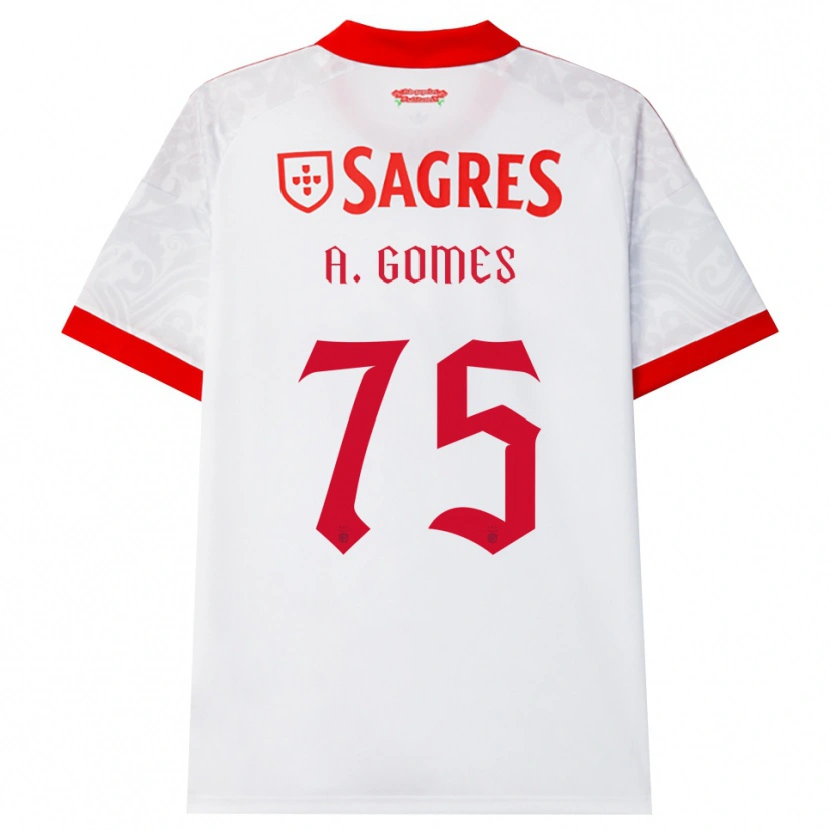 Danxen Heren André Gomes #75 Wit Rood Geel Uitshirt Uittenue 2026/27 T-Shirt België