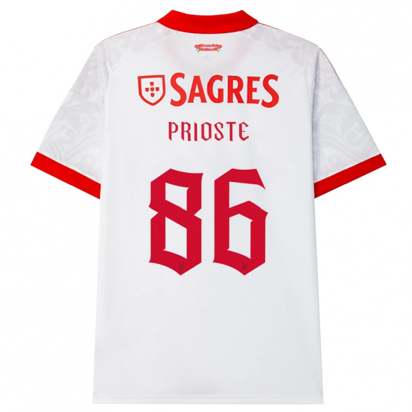 Danxen Heren Diogo Prioste #86 Wit Rood Geel Uitshirt Uittenue 2026/27 T-Shirt België