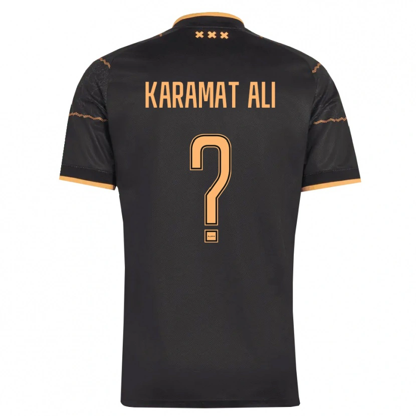 Danxen Heren Yaïr Karamat Ali #0 Zwart Oranje Uitshirt Uittenue 2026/27 T-Shirt België