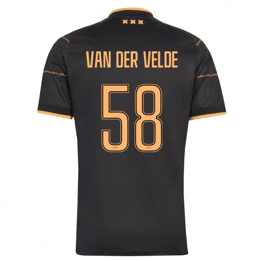 Danxen Heren Valentijn Van Der Velde #58 Zwart Oranje Uitshirt Uittenue 2026/27 T-Shirt België