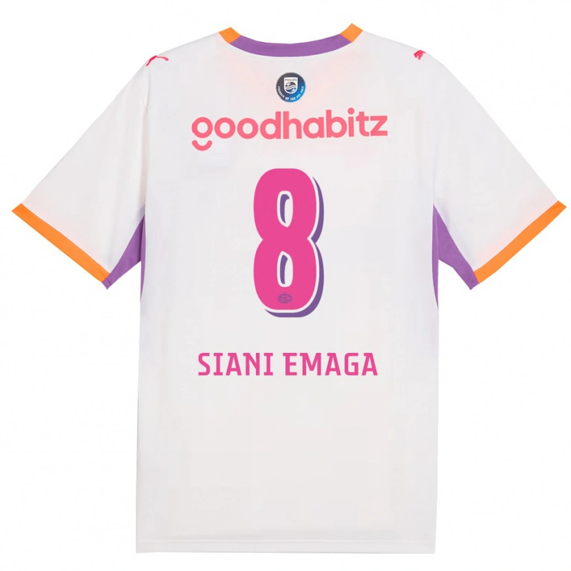 Danxen Heren Ezechiel Siani Emaga #8 Wit Paars Oranje Uitshirt Uittenue 2026/27 T-Shirt België