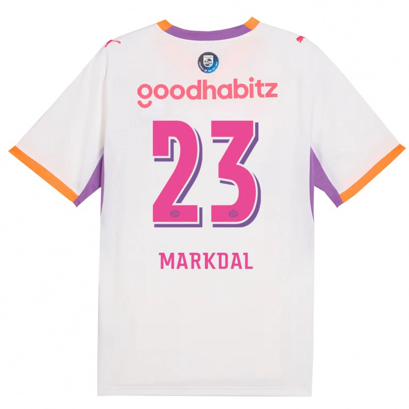 Danxen Heren Mikkel Markdal #23 Wit Paars Oranje Uitshirt Uittenue 2026/27 T-Shirt België