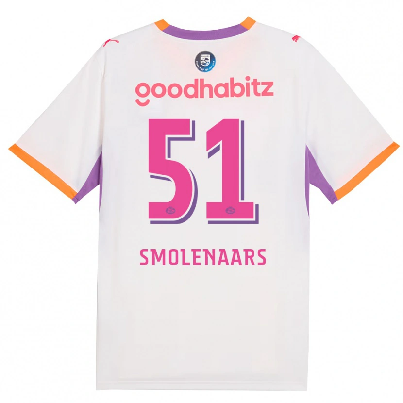 Danxen Heren Tijn Smolenaars #51 Wit Paars Oranje Uitshirt Uittenue 2026/27 T-Shirt België
