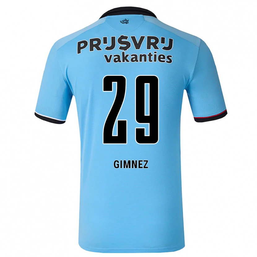 Danxen Heren Santiago Gimnez #29 Diephemelsblauw Zwart Rood Uitshirt Uittenue 2026/27 T-Shirt België