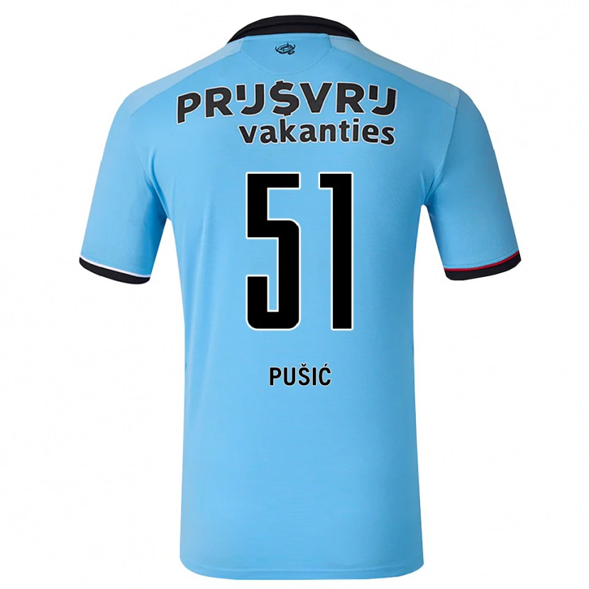 Danxen Heren Noah Pušić #51 Diephemelsblauw Zwart Rood Uitshirt Uittenue 2026/27 T-Shirt België