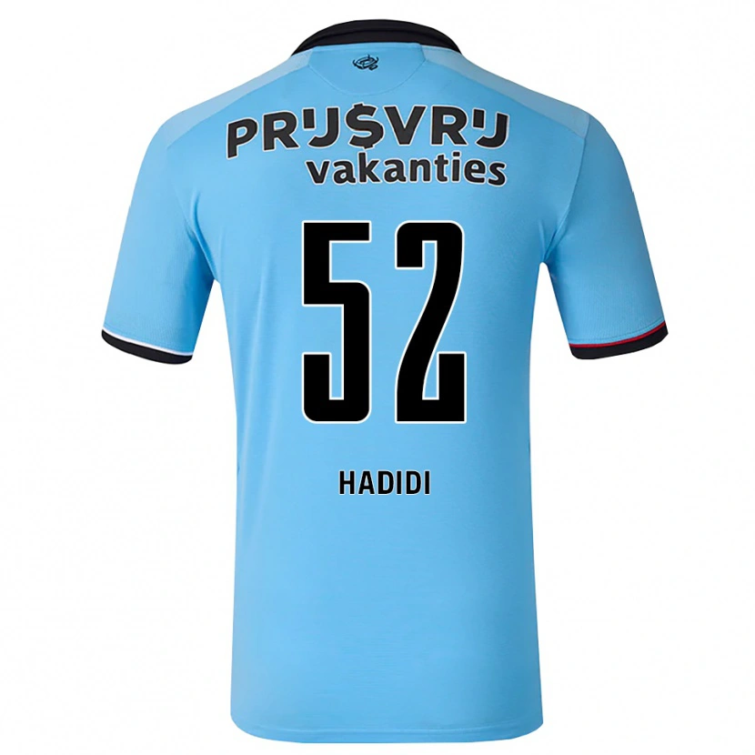 Danxen Heren Ilian Hadidi #52 Diephemelsblauw Zwart Rood Uitshirt Uittenue 2026/27 T-Shirt België