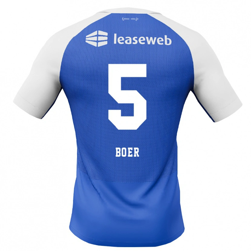 Danxen Heren Lars Boer #5 Hemelsblauw Rood Wit Uitshirt Uittenue 2026/27 T-Shirt België
