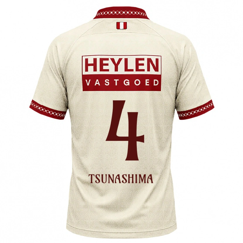 Danxen Heren Yuto Tsunashima #4 Beige Rood Uitshirt Uittenue 2026/27 T-Shirt België