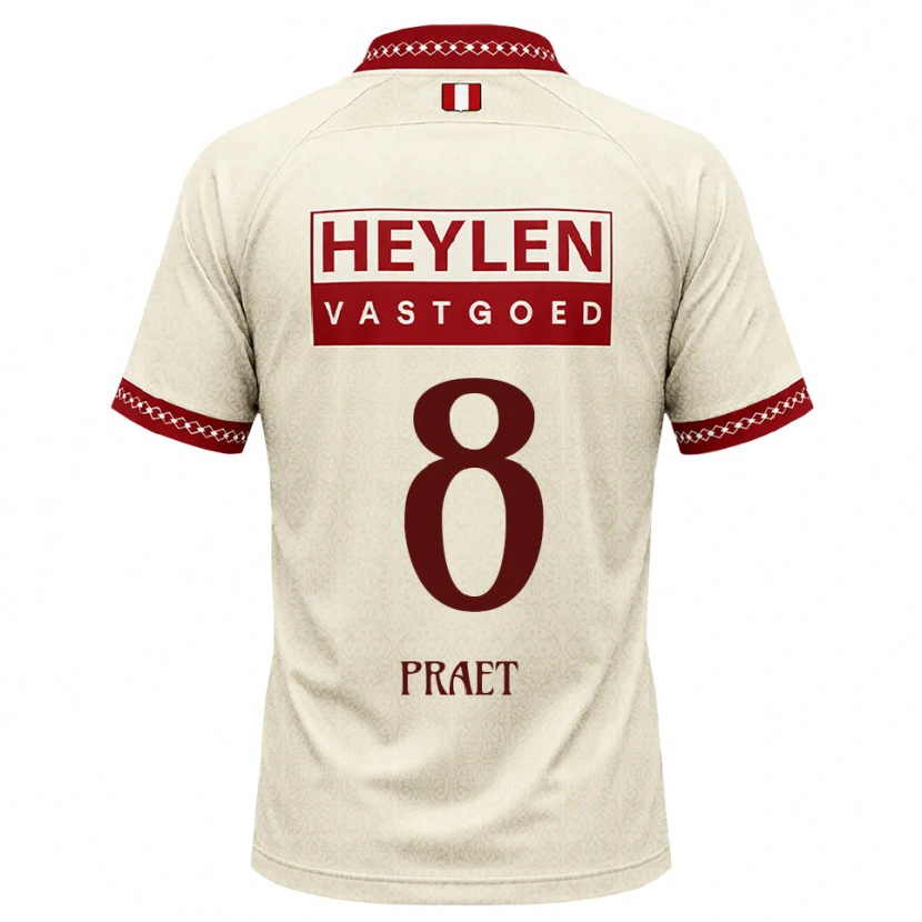 Danxen Heren Dennis Praet #8 Beige Rood Uitshirt Uittenue 2026/27 T-Shirt België