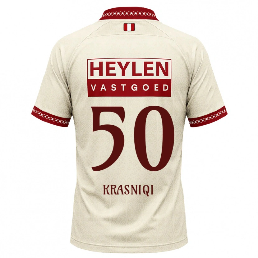 Danxen Heren Laurit Krasniqi #50 Beige Rood Uitshirt Uittenue 2026/27 T-Shirt België
