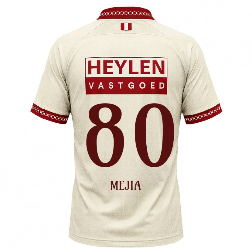 Danxen Heren Carlos Mejia #80 Beige Rood Uitshirt Uittenue 2026/27 T-Shirt België
