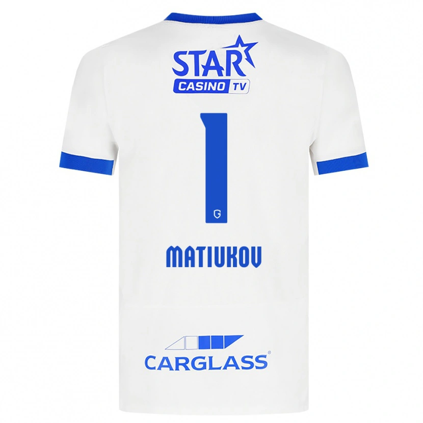 Danxen Heren Platon Matiukov #1 Wit Blauw Uitshirt Uittenue 2026/27 T-Shirt België
