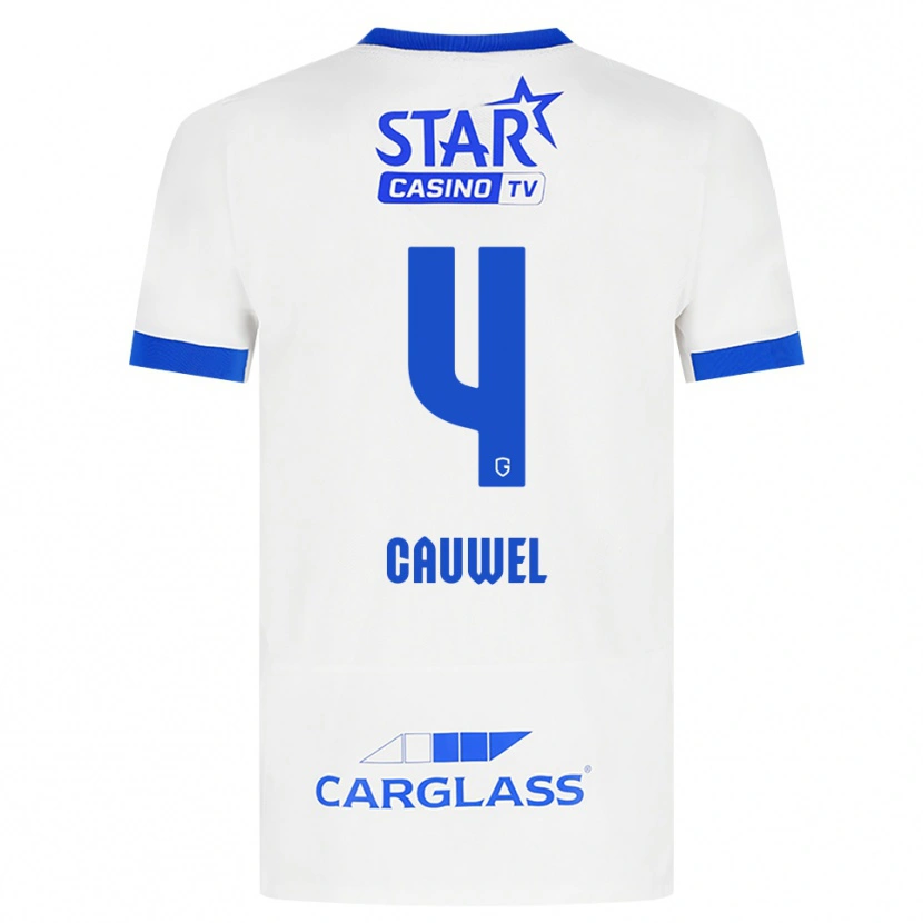 Danxen Heren Michiel Cauwel #4 Wit Blauw Uitshirt Uittenue 2026/27 T-Shirt België