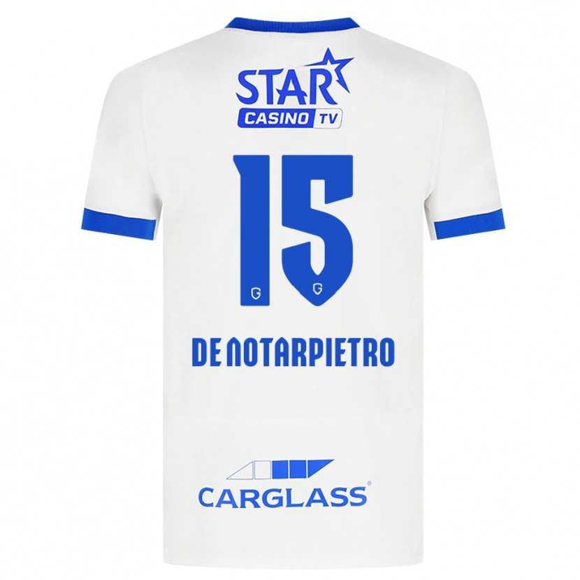 Danxen Heren Matteo De Notarpietro #15 Wit Blauw Uitshirt Uittenue 2026/27 T-Shirt België